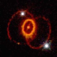 Hubble Space Telescope image of remnants of supernova 1987A